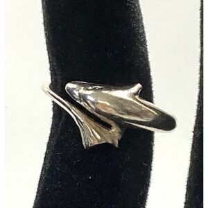 925 Ring Dolphin Sterling Silver Vintage Sea Marine Life Size 5 2.59g Vintage